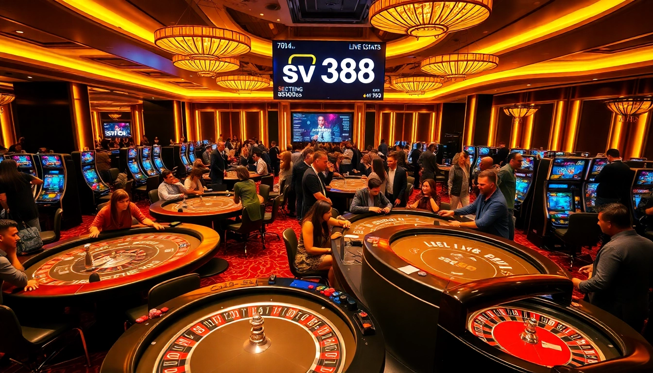 Experience thrilling gameplay at sv 388 casino with vibrant tables, chips, and live action.