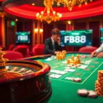Experience the excitement of FB88 with casino tables, cards, and vibrant gaming interfaces.