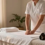 Experience 영등포출장마사지 in a serene massage setting with a professional therapist.